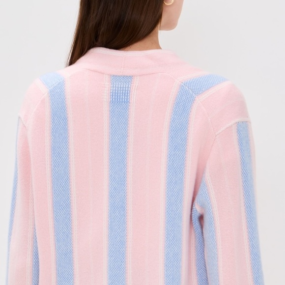Guest in Residence Baja Everywear Cashmere Cardigan NWT Powder Pink Combo - Picture 15 of 16